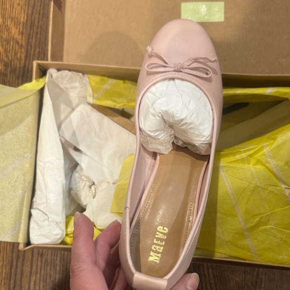 Maeve/Anthroplogie/Pink Heeled Ballet Pumps/Pink/Rose/Size 7/NEW/NIB! Never Worn - Picture 3 of 16